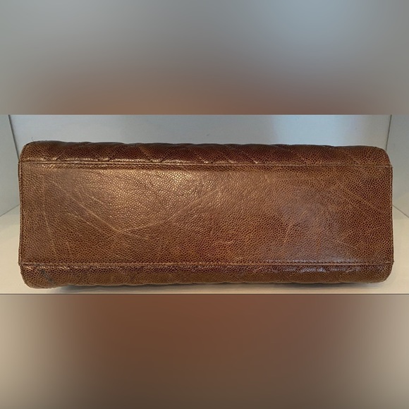 Authentic CHANEL Crumpled Grained Calfskin CC Crave Flap Brown - Picture 7 of 10